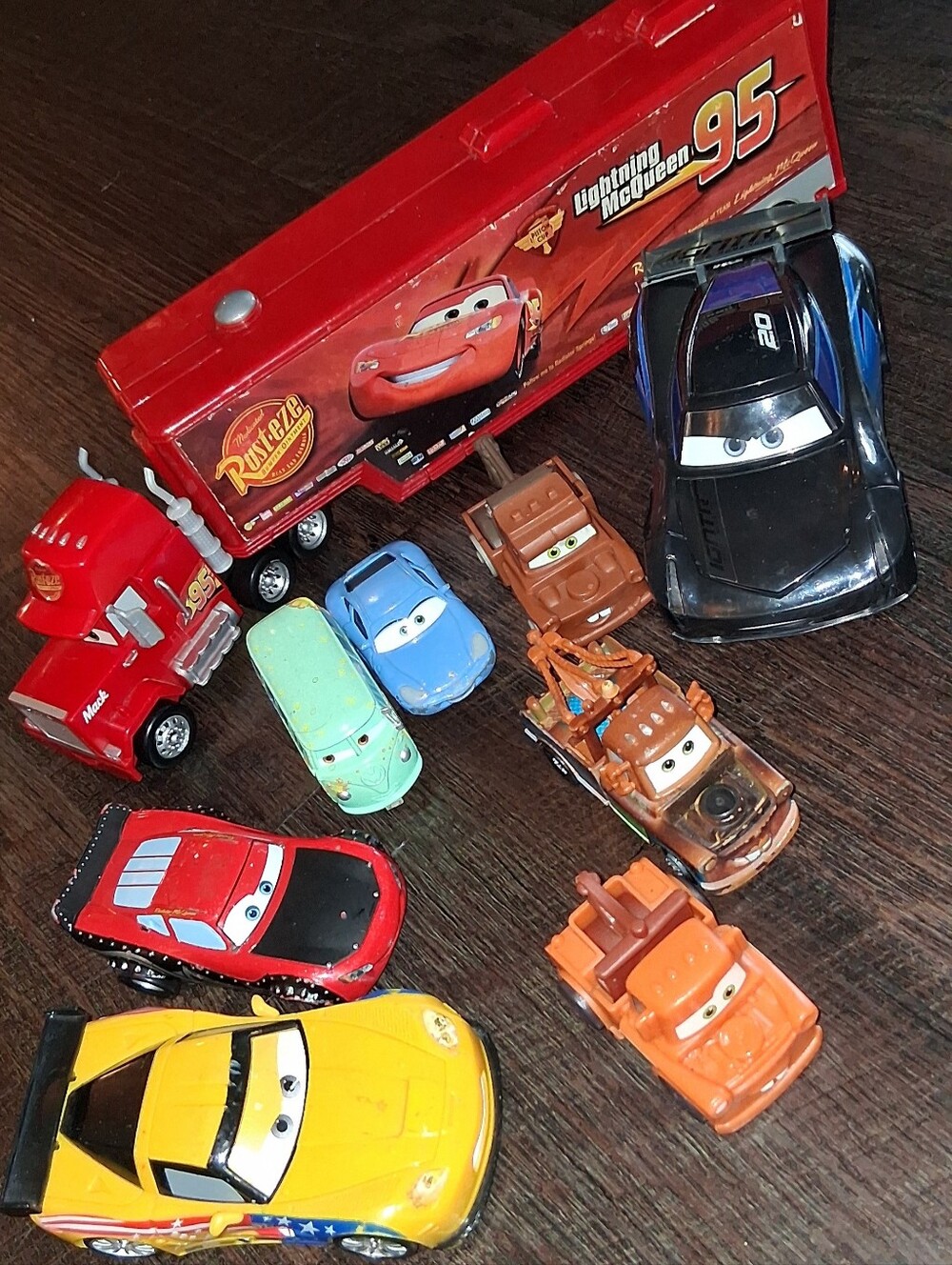 Assorted Cars Vehicle Set - Red, Yellow, Blue, Black, Orange, Brown
